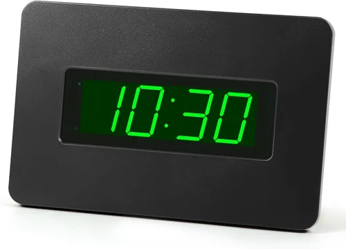 Vista 12 de Reloj de pared digital con batería con pantalla LED, reloj de pared con retroiluminación, mesa, alarma, brillo ajustable, 12/24 horas