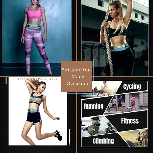 Vista 8 de USHAKE Cinturón para correr con bolsa sin rebote para iPhone y Samsung Galaxy, ideal para correr, caminar, ciclismo y entrenamientos de gimnasio