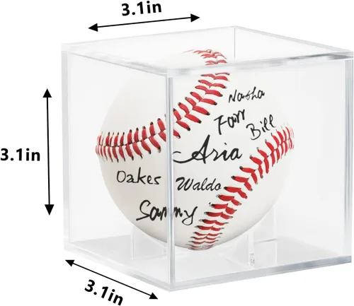 Vista 3 de Paquete de 12 vitrinas acrílicas de béisbol, estuche de béisbol para exhibición, cubo de exhibición de béisbol protegido contra los rayos UV