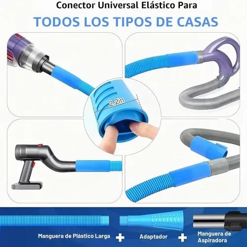 Vista 6 de Kit limpiador de ventilación para secadora, accesorio universal para manguera de vacío y cepillo de pelusa, limpia eficazmente los conductos