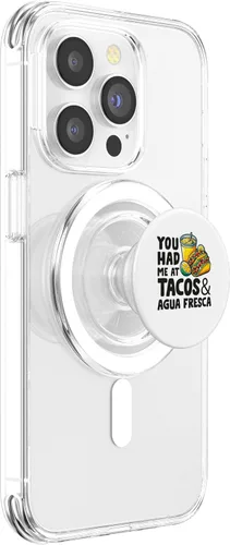 Vista 3 de Tacos & Agua Fresca Fun Mexican Food Lover Comida Mexicana PopSockets MagSafe PopGrip for iPhone