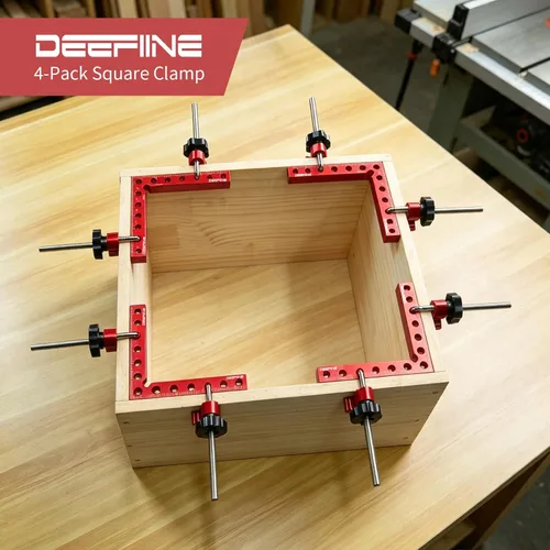 Vista 5 de Abrazaderas de esquina para carpintería, paquete de 4 abrazaderas de ángulo recto de 90 grados 4-Pack 5.5"x5.5" Aluminum 90 Degree Positioning