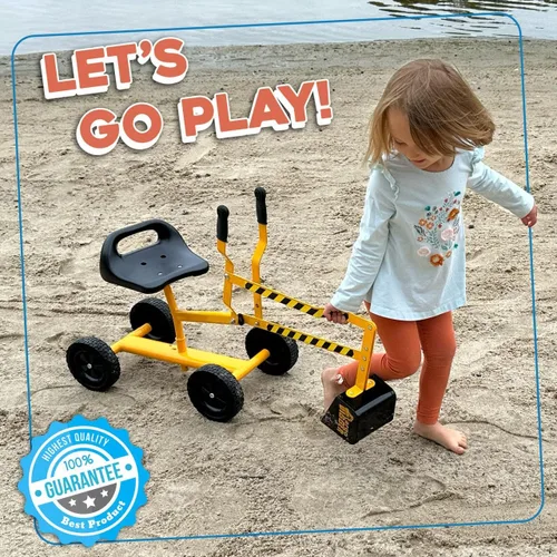 Vista 7 de Stargo Excavadora de Juguete para Niños Cavadora de Arena con Ruedas, Juguetes Cavadora de Caja de Arena de Acero para Niños, Juguetes de Arena