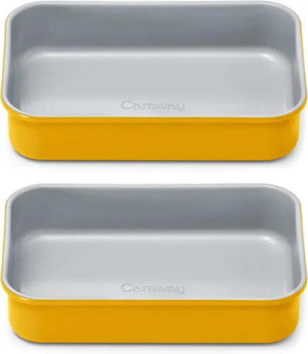 Vista 33 de Caraway Molde rectangular pequeño antiadherente de 9" x 6.5", no tóxico, sin PTFE ni PFOA, núcleo de acero aluminizado, bandeja para hornear