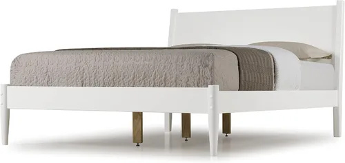 Vista 2 de Camaflexi Cama de panel Mid-Century - Tamaño individual - Blanco