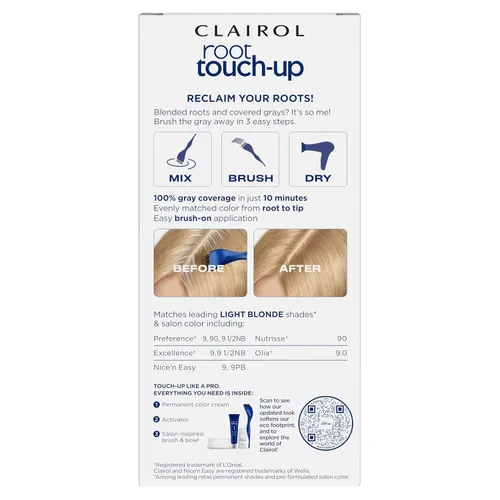 Vista 140 de Clairol Root Touch-Up de Nice'n Easy Tinte Permanente para el Cabello, 10 Rubio Extra Claro, Paquete de 1 Clairol Root Touch Up - Tinte permanente
