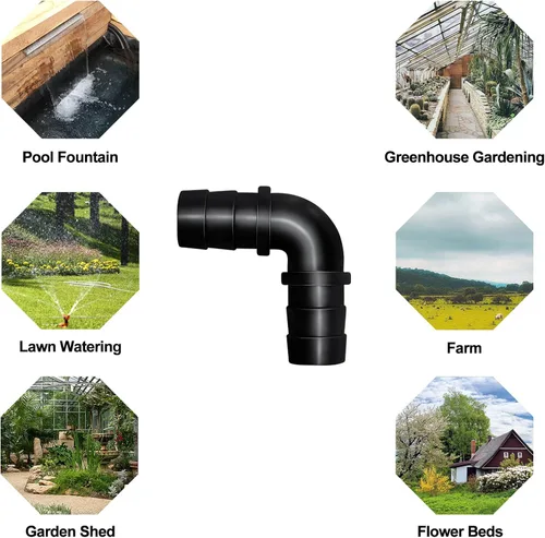 Vista 6 de LONGRUN Adaptador de manguera de estanque de 1 pulgada, conector rápido de manguera de jardín, con 4 abrazaderas para piscina, derrame, cascada