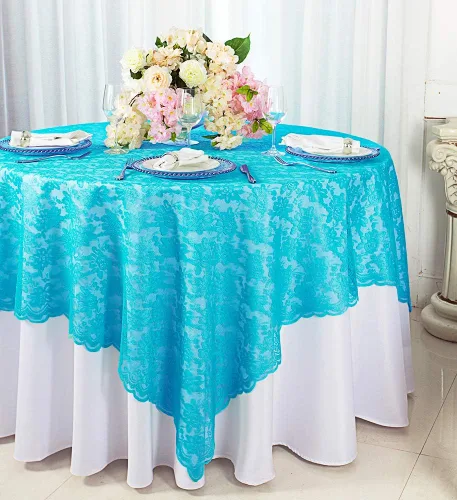 Vista 8 de Superposiciones cuadradas de encaje de 54 pulgadas, manteles de encaje, manteles de encaje, manteles de encaje para decoración de bodas, eventos