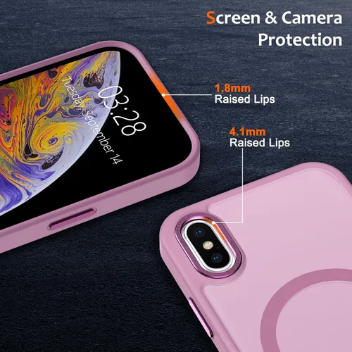 Vista 927 de Anuck - Funda magnética para iPhone 11 compatible con MagSafe, carcasa trasera mate translúcida dura, borde de TPU, delgada, resistente a impactos