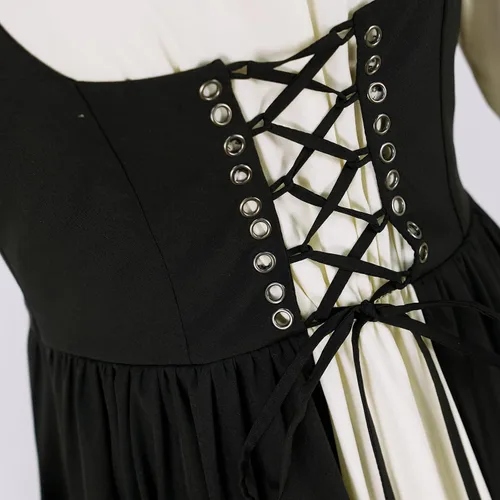 Vista 6 de Womens's Renaissance Medieval Vintage Long Dress Flared Sleeve Gothic Vintage Dress