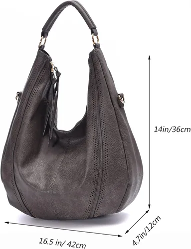 Vista 2 de Bolsos Hobo para mujer, bolsos grandes, bolsos de diseñador de piel sintética de gran tamaño, bolsos cruzados de hombro elegantes