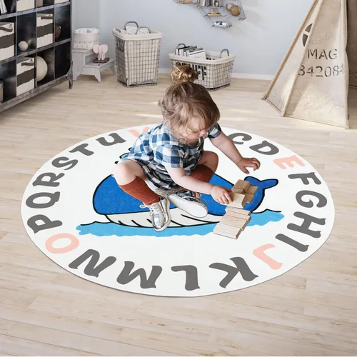 Vista 4 de Helthep ABC - Alfombra de guardería ABC, ultra suave, para dormitorio de niños, sala de juegos, antideslizante, no se desprende, alfombra lavable
