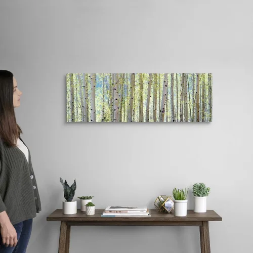 Vista 2 de Lienzo decorativo para pared, diseño de árbol