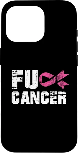 Vista 20 de iPhone 16 Fuck Cancer Survivor Gift Distressed Pink Ribbon Awareness Case