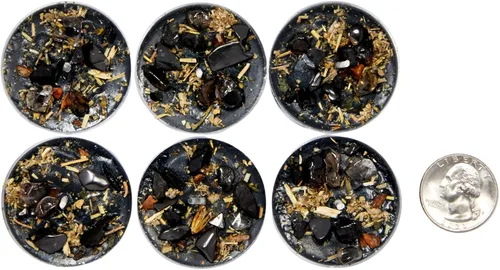 Vista 3 de Velas de protección de New Moon Beginnings - Vela de puesta a tierra e intención - Vela negra - Vela de soja - Cristales de protección