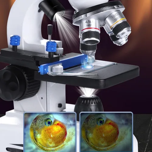 Vista 9 de Microscopio binocular compuesto 40X-5000X Aumento Rotación de 360 ° Sistema de iluminación ajustable Microscopios profesionales para pruebas