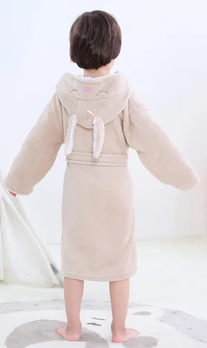 Vista 2 de Bebé Unisex felpa animal con capucha bata para bebé ropa de dormir multicolor