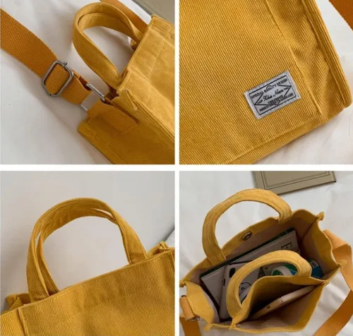 Vista 6 de Bolso de mano para mujer, pequeño bolso de mano, elegante bolso de mano para mujer, bolso de pana hobo de moda, bolso cruzado de mano