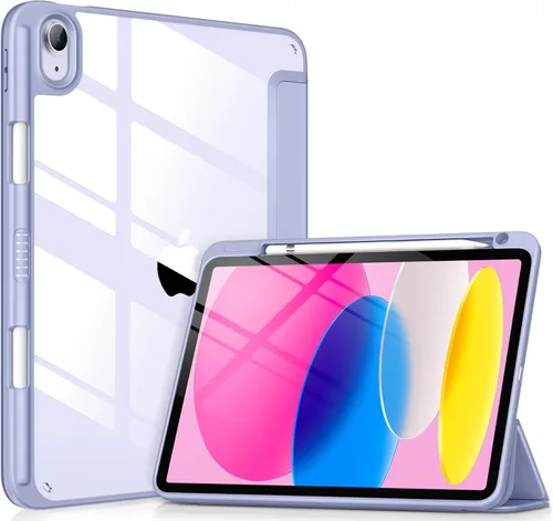 Vista 14 de DTTOCASE - Funda para iPad de 10.ª generación de 2022, 10.9”, reverso transparente y marco de poliuretano termoplástico antigolpes