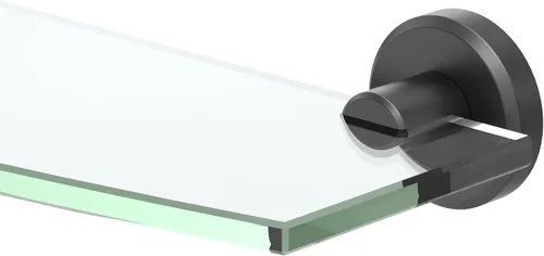 Vista 12 de Gatco 5057 Designer II - Estante de vidrio templado rectangular flotante, latón cepillado, estante de almacenamiento de ducha montado en la pared