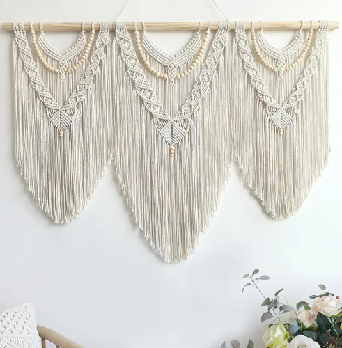 Vista 9 de Achart Colgante de Macramé para Pared Grande- Decoración de Pared Boho- Arte de Pared Grande- Decoración de Pared para Sala de Estar- Tapiz