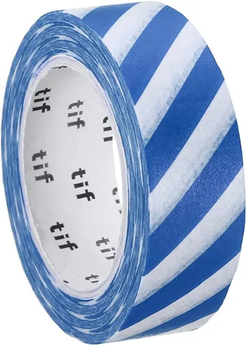 Vista 3 de PATIKIL Cinta holográfica Washi de 0.59 pulgadas x 10.93 yardas, 1 rollo de calcomanías autoadhesivas con patrón de rayas para decoración de Azul