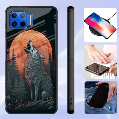 Vista 128 de Funda para Motorola Moto Edge 2022, cubierta trasera de vidrio templado con protector de pantalla, funda protectora a prueba de golpes para Motorola