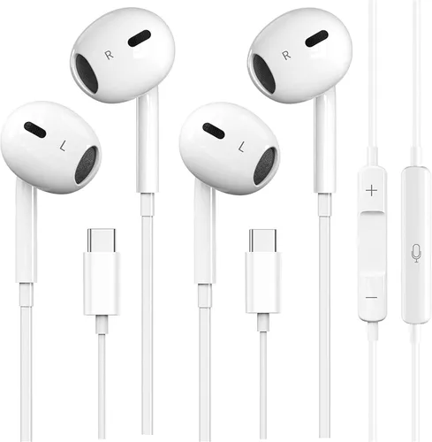 Vista 10 de USB C Headphones for iPhone 17/16/15 Pro Max, Wired in-Ear Earphones Type C Earbuds with Mic & Volume Control Compatible with iPhone 17/16/15