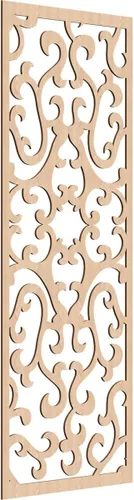 Vista 177 de 9 3/8 pulgadas de ancho x 24 3/8 pulgadas de alto x 1/4 de alto Smithfield paneles de pared de madera con calado, abedul