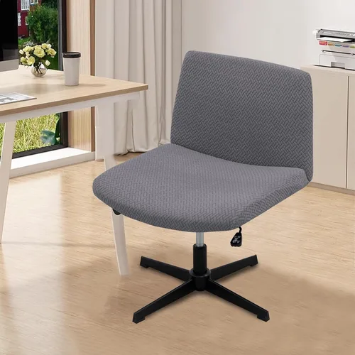 Vista 4 de MINGPINHUIUS Funda para silla ajustable sin brazos: moderna sin brazos, funda para silla de tocador con tiras cruzadas, fundas protectoras