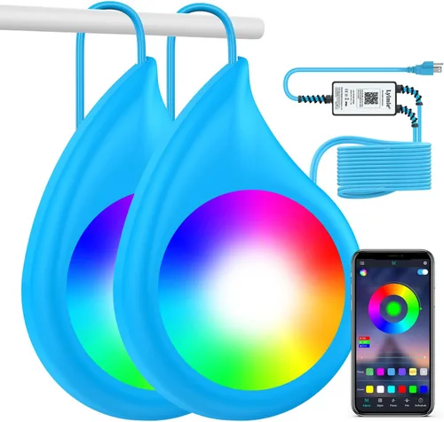 Vista 8 de LyLmLe - Luz LED para piscina, luz sumergible regulable RGB de 20 W con aplicación e imán 800lm, IP68 impermeable cambio de color 12V luces