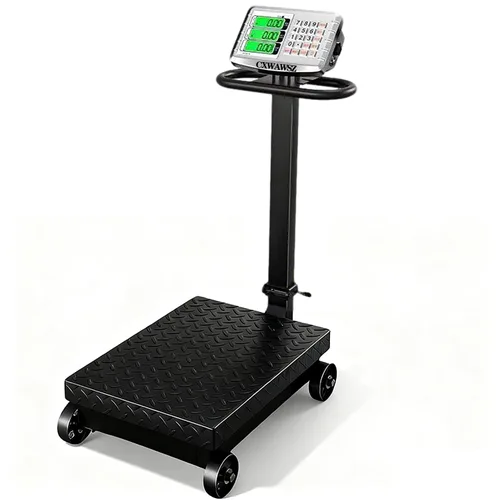 Vista 9 de Báscula de plataforma industrial de 660 libras con barandilla extraíble Balanza digital de piso para pesaje de equipaje, postal, envío y correo
