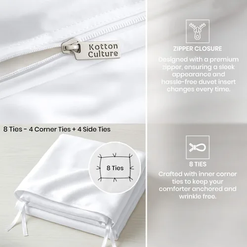 Vista 3 de Kotton Culture - Funda de edredón de microfibra prelavada de 1 pieza, tamaño individual, ropa de cama ultrasuave, ligera y transpirable, cierre