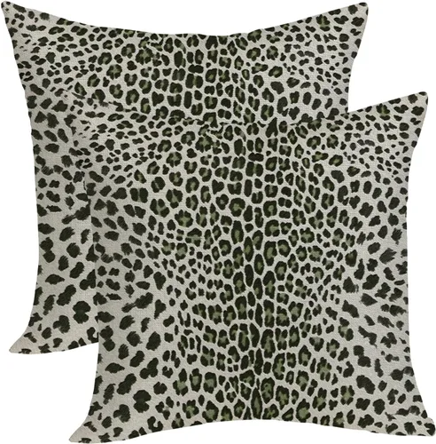 Vista 9 de Fundas de Almohada de Antílope 16x16 Paquete de 2, Fundas de Almohada Decorativas con Estampado de Piel de Animal Azul Marino, Fundas de Almohada