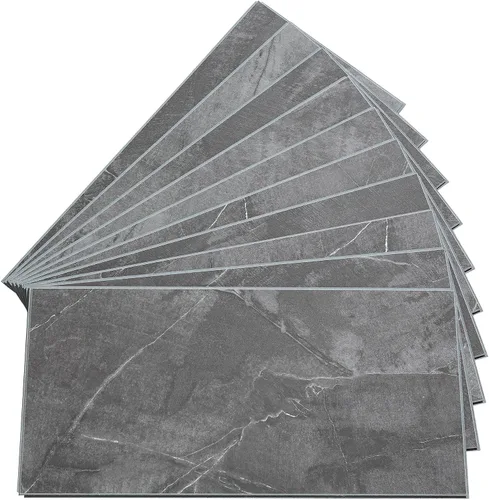 Vista 30 de Palisade Azulejos de vinilo entrelazados impermeables para pared/salpicadero para cocina o baño en mármol español (muestra de 4.5x11 pulgadas)