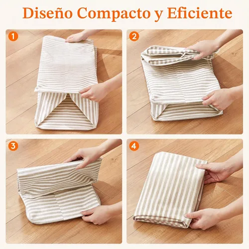 Vista 7 de Lifewit Cestas de lavandería grandes de 75 litros, bolsas para cestas de Beige