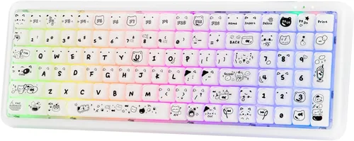 Vista 8 de MechLands X Maorbeng X100 PRO Membrane Gaming Keyboard with Number Pad, RGB Backlits, Wireless Computer Keyboard with 5000mAh Battery, BT/2.4G/USB-C