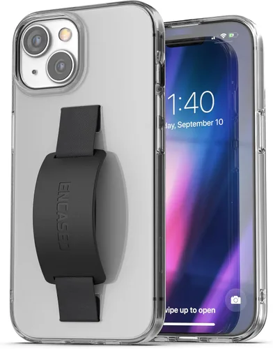 Vista 11 de ENCASED Funda de agarre con correa de mano, diseñada para iPhone 15 con bucle para el dedo (2023) Soporte de teléfono de silicona cómodo - Negro