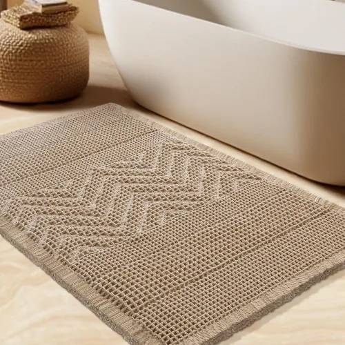 Vista 67 de Tapete de baño con diseño de gofre, moderno, bohemio, absorbente, antideslizante, ultrasuave, lavable a máquina, con letra de baño, dormitorio