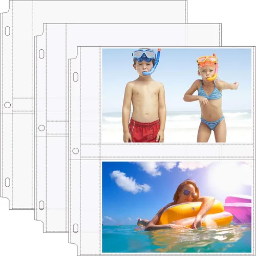 Vista 17 de MaxGear Paquete de 30 fundas de fotos de 3.5 x 5 para carpeta de 3 anillos (240 imágenes), protectores de páginas de archivo de alta resistencia