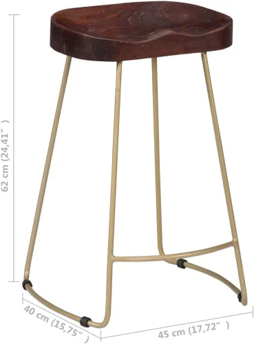 Vista 2 de sillas de bar, taburetes de bar, taburetes de bar Juego de 3, mesa de bar, sillas para barra de cocina, taburetes de bar Gavin 2 piezas Taburete