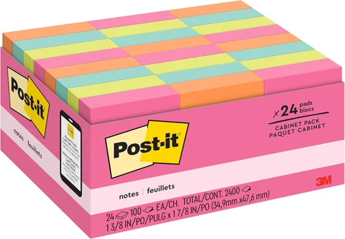 Vista 7 de Post-it Mini notas, 1 3/8 x 1 7/8 pulgadas, 24 blocs, notas adhesivas favoritas #1 de Estados Unidos, notas Poptimistic Post-it Notes, rosa intenso