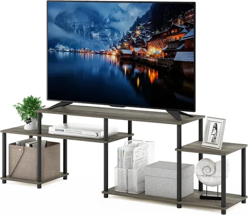Vista 89 de Furinno 11191BK THE Centro de Entretenimiento Soporte para TV, Negro