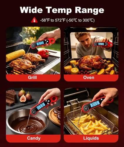 Vista 6 de Termómetro digital para carne de lectura instantánea de 1 segundo