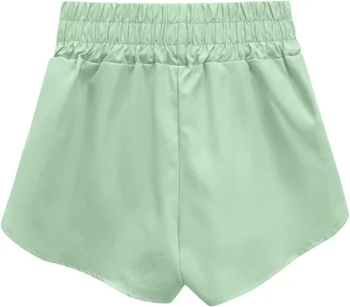 Vista 6 de Shorts for Women Solid Sporty High Waist Sports Women's Shorts Smocked Trousers High Rise Cargo Shorts Pants Green