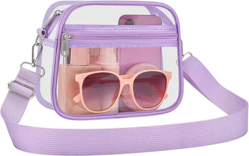 Vista 9 de COK Bolsa transparente para eventos de estadio, bolsas cruzadas para mujeres y hombres, bolso transparente para conciertos y festivales