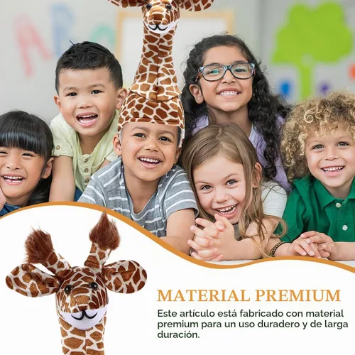 Vista 3 de Amosfun Sombrero de jirafa para fiesta de animales para padres e hijos, accesorio interactivo para disfraz de escenario, gorra de jirafa con correa
