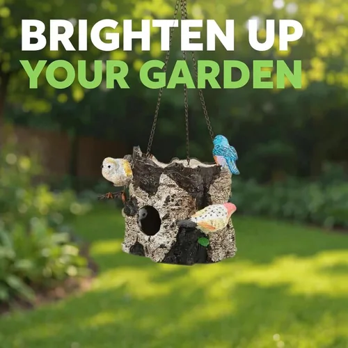 Vista 2 de Spoontiques - Birdhouse - Decoración de jardín - Casa decorativa para pájaros para decoración de patio y jardín - Novedad colgante para patio al