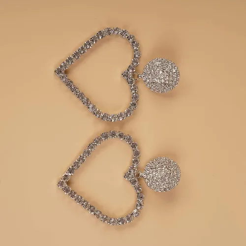 Vista 7 de YERTTER Elegantes aretes de gran tamaño, aretes colgantes de cristal con diamantes de imitación para mujer, aretes largos de moda con borlas