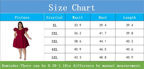 Vista 5 de C.AMOUR Womens Plus Size Swing Dress Short Ruffle Sleeve Round Neck Wedding Party Cocktail Dresses with Pockets